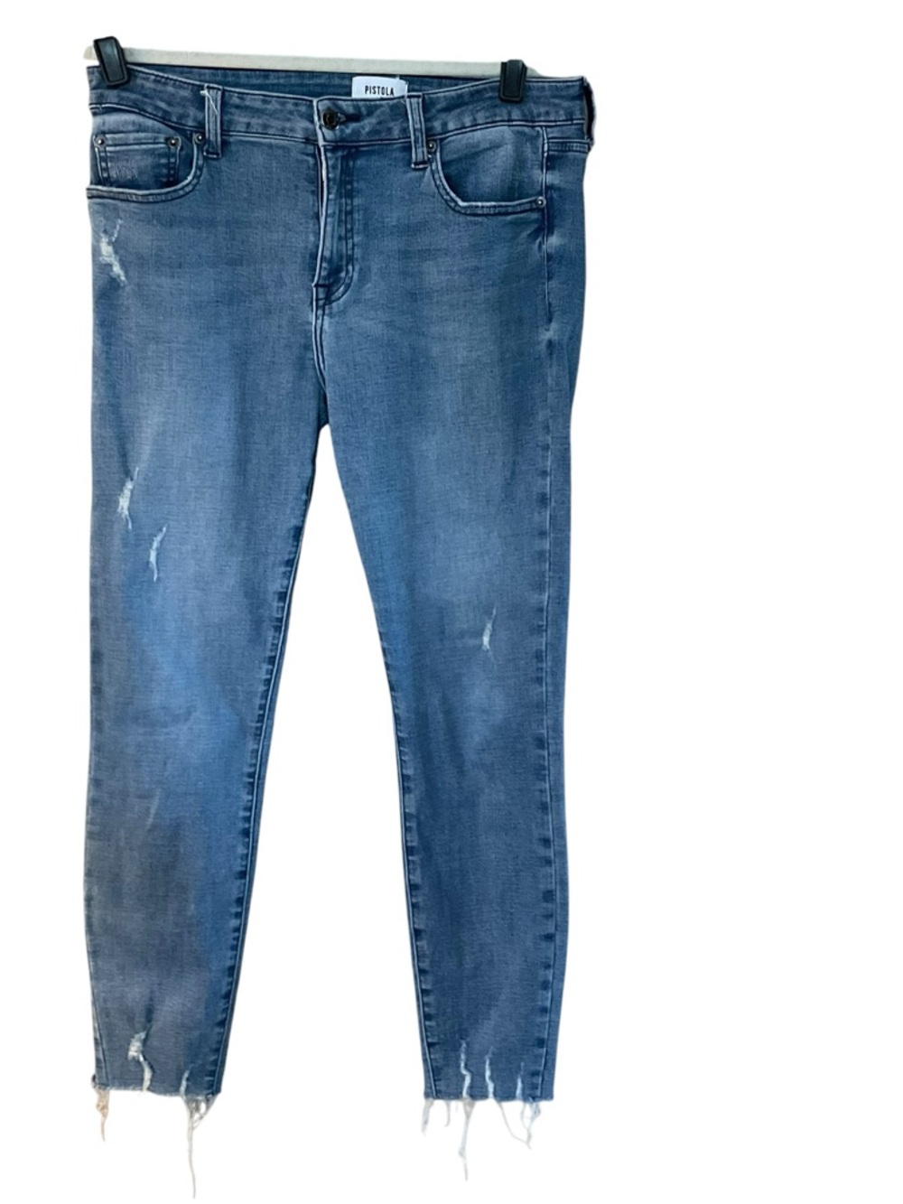 Pistola Distressed Skinny Jeans Size 29 Raw Hem Stretch Denim